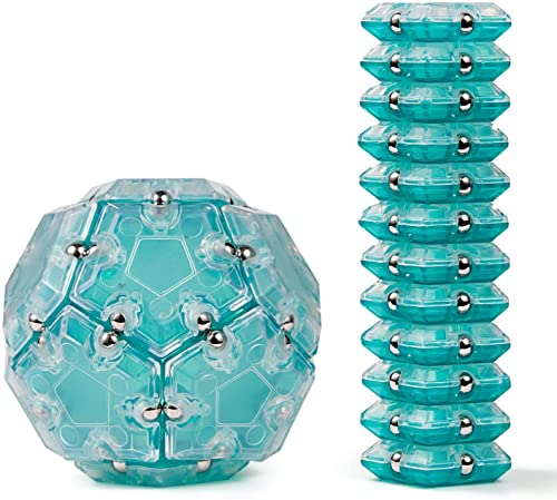 YDMINI Fidget Spinner,12 Stück Magnetische Bausteine Set Zappelspielzeug Magnetfliesen Baustein Anti Stress Spielzeug für Teenager Erwachsene Mann Frau Intelligenzentwicklung (grau) von YDMINI