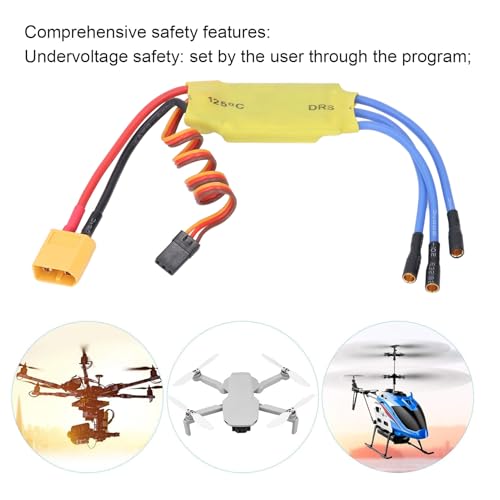 YDRCESMI 30A bürstenloser elektronischer Geschwindigkeitsregler Multi Safety ESC für RC -Drohnen RC -Flugzeuge Hubschrauber 3,5 mm Stecker 5,6 V 16,8 V YDRCESMI 30A bürstenloser elektronischer Geschwindigkeitsregler Multi Safety ESC für RC -Drohnen RC -Flugzeuge Hubschrauber 3,5 mm Stecker 5,6 V 16,8 V von YDRCESMI