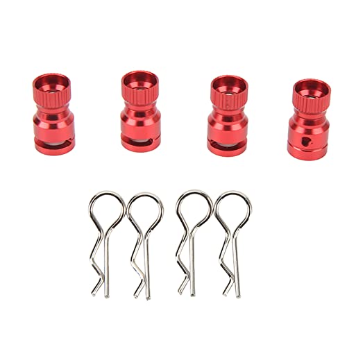 YDRCESMI Metall RC Körperschalenhalterungsloch -Loch -Loch -Loch -Magnetauto -Schalenloch -Loch -Lokator 4pcs für PC PVC Shell RC Car (Rot) von YDRCESMI
