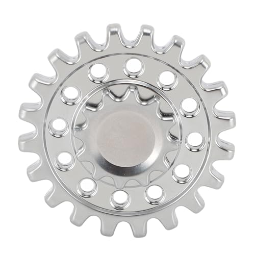 YDRCESMI Round Gear Fingertip Gyroscope Zinc Alloy Stress Relief Anxiety Relieving Portable Rotatable Fingertip Toy for ADD ADHD (Silver) von YDRCESMI