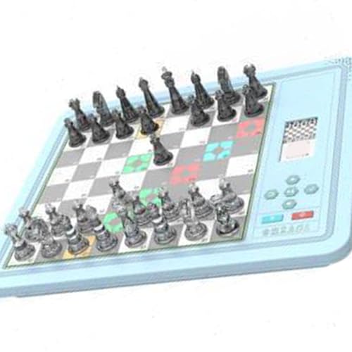 Ydrcesmi Electronic Chess Set mit KI -Gegner 3 Gaming -Modi Tragbares magnetisches Computer Schachbrettspiel für und Erwachsene Smart Chess Set für Anfänger und erfahrene Spieler (Blau) von YDRCESMI