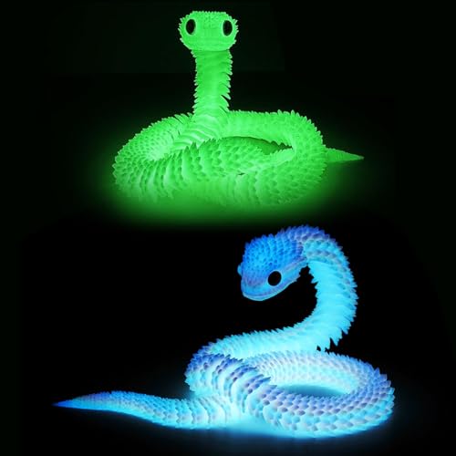 2 Stücke 3D Druck Schlange Beweglicher Mit Nachtlicht 30 cm Realistisches Bewegliches Schlangen Zappelspielzeug Ostern Überraschungs Schlange 3D Figuren Fidget Toys Für Büro Und Zuhause Dekorationen 2 Stücke 3D Druck Schlange Beweglicher Mit Nachtlicht 30 cm Realistisches Bewegliches Schlangen Zappelspielzeug Ostern Überraschungs Schlange 3D Figuren Fidget Toys Für Büro Und Zuhause Dekorationen von YDYSAA