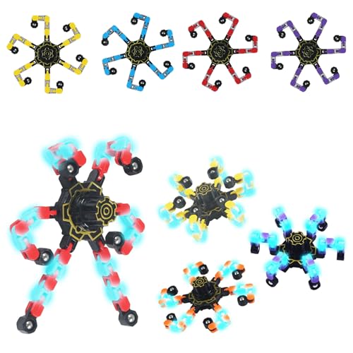 8 Stück Roboter Fidget Spinner Spielzeug Leuchtende Spinnen Roboter Fingerspitze Gyro Diy Verformbare Fingerspitze Gyro Hand Finger Spinning Schreibtisch Spielzeug Für Kinder Erwachsene Adhs, Autismus von YDYSAA