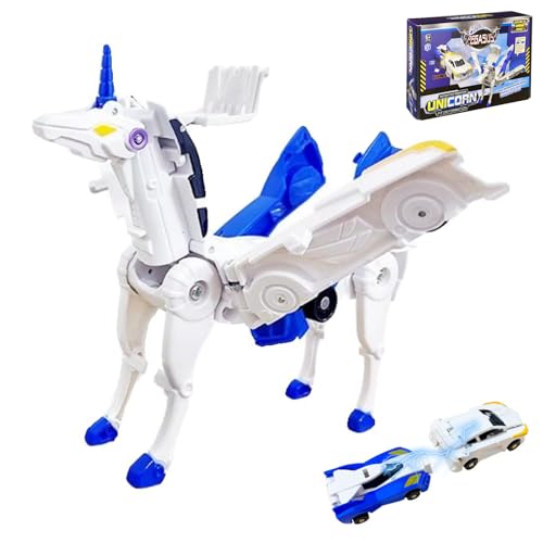 YDYSAA Unicorn Roboter Spielzeug Zwei-In-Eins Transformierendes Roboter Spielzeug Auto Figuren Automatic Deformation of Magnetic Connections Transforming Car Toy Transforming Toys Für Mädchen Jungen von YDYSAA