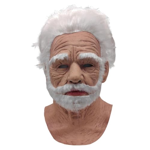 YDZYFFS Halloween Masken - Latexmaske Für Alte Männer, Realistische Halloween-Maske Für Erwachsene, Opa-Maske, Faltiges Gesicht, Kopfbedeckung(#4) von YDZYFFS