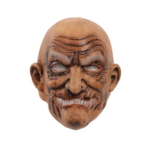 YDZYFFS Halloween Masken - Latexmaske Für Alte Männer, Realistische Halloween-Maske Für Erwachsene, Opa-Maske, Faltiges Gesicht, Kopfbedeckung(#5) von YDZYFFS