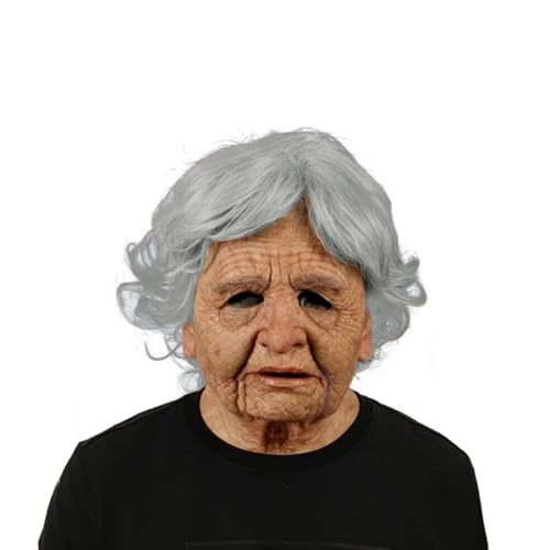 YDZYFFS Halloween Masken - Latexmaske Für Alte Männer, Realistische Halloween-Maske Für Erwachsene, Opa-Maske, Faltiges Gesicht, Kopfbedeckung(#6) von YDZYFFS