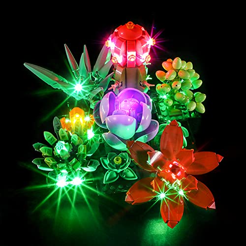 YEABRICKS LED Licht für Lego-10309 Creator Succulents Bausteine Modell (Lego Set Nicht enthalten) von YEABRICKS