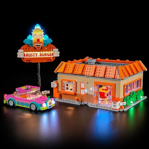 YEABRICKS LED Licht für 10352 Icons The Simpsons: Krusty Burger Bausteine Modell (Bausteine Set Nicht enthalten) von YEABRICKS