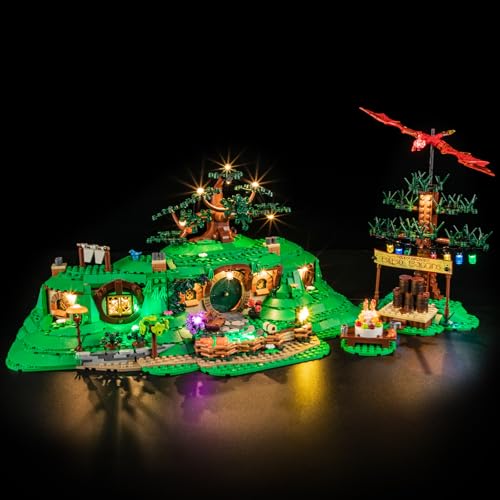 YEABRICKS LED Licht für 10354 Lord of The Rings Der Herr der Ringe: Das Auenland Bausteine Modell (Bausteine Set Nicht enthalten) von YEABRICKS