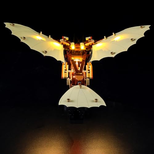 YEABRICKS LED Licht für 10363 Icons Leonardo da Vincis Fluggerät Bausteine Modell (Bausteine Set Nicht enthalten) von YEABRICKS