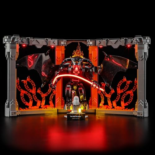 YEABRICKS LED Licht für 10367 Icons Der Herr der Ringe: Balrog™ Bücherstütze Bausteine Modell (Bausteine Set Nicht enthalten) von YEABRICKS