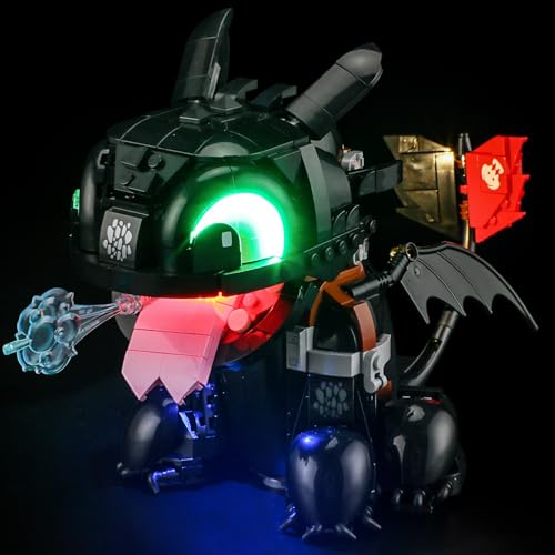 YEABRICKS LED Licht für 10375 Icons Drachenzähmen Leicht Gemacht: Ohnezahn Bausteine Modell (Bausteine Set Nicht enthalten) von YEABRICKS