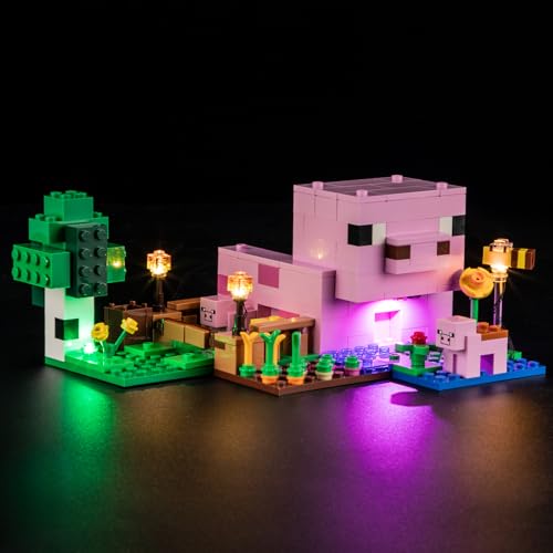YEABRICKS LED Licht für 21268 Minecraft Das Babyschwein-Haus Bausteine Modell (Bausteine Set Nicht enthalten) von YEABRICKS