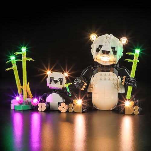 YEABRICKS LED Licht für 31165 Creator 3-in-1 Wilde Tiere: Pandafamilie Bausteine Modell (Bausteine Set Nicht enthalten) von YEABRICKS