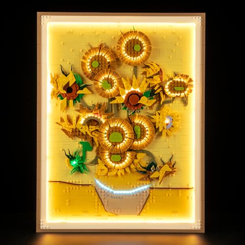YEABRICKS LED Licht für 31215 Art Vincent Van Gogh – Sonnenblumen Bausteine Modell (Bausteine Set Nicht enthalten) von YEABRICKS