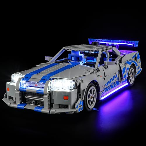 YEABRICKS LED Licht für 42210 Technic 2 Fast 2 Furious Nissan Skyline GT-R (R34) Flitzer Bausteine Modell (Bausteine Set Nicht enthalten) von YEABRICKS