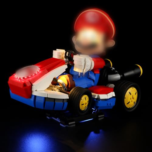 YEABRICKS LED Licht für 72037 Super Mario Mario Kart: Mario & Standard-Kart Bausteine Modell (Bausteine Set Nicht enthalten) von YEABRICKS