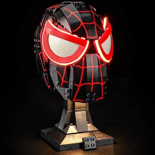 YEABRICKS LED Licht für 76329 Marvel Miles Morales' Maske Bausteine Modell (Bausteine Set Nicht enthalten) von YEABRICKS