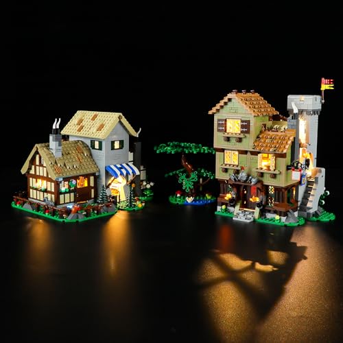 YEABRICKS LED Licht für Lego-10332 Icons Mittelalterlicher Stadtplatz Bausteine Modell (Lego Set Nicht enthalten) von YEABRICKS