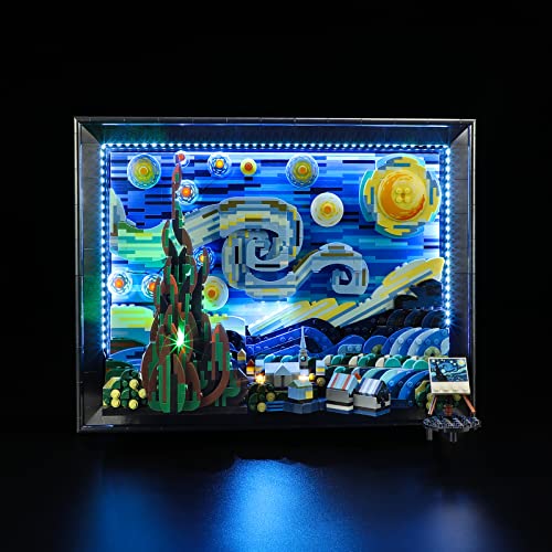 YEABRICKS LED Licht für Lego-21333 Ideas Vincent Van Gogh - The Starry Night Bausteine Modell (Lego Set Nicht enthalten) von YEABRICKS