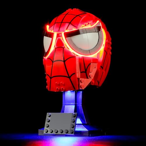 YEABRICKS LED Licht für Lego-76285 Marvel Spider-Mans Maske Bausteine Modell (Lego Set Nicht enthalten) von YEABRICKS