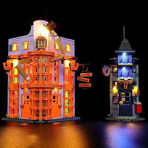 YEABRICKS LED Licht für Lego-76422 Harry Potter Winkelgasse: Weasleys Zauberhafte Zauberscherze Bausteine Modell (Lego Set Nicht enthalten) von YEABRICKS