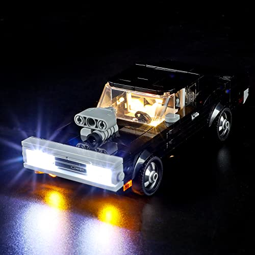 YEABRICKS LED Licht für Lego-76912 Speed Champions Fast & Furious 1970 Dodge Charger R/T Bausteine Modell (Lego Set Nicht enthalten) von YEABRICKS