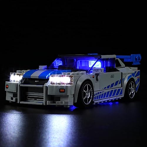 YEABRICKS LED Licht für Lego-76917 Speed 2 Fast 2 Furious – Nissan Skyline GT-R (R34) Bausteine Modell (Lego Set Nicht enthalten) von YEABRICKS