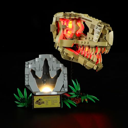 YEABRICKS LED Licht für Lego-76964 Jurassic World Dinosaurier-Fossilien: T.-rex-Kopf Bausteine Modell (Lego set nicht enthalten) von YEABRICKS