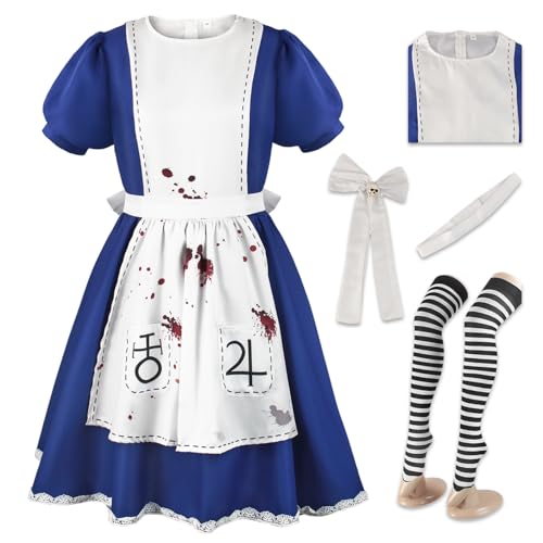 YEAJION Alice Cosplay Kostüm French Maid Dress Alice Madness Returns Verkleidung Dienstmädchen Kostüm Weihnachten Halloween Karneval Party Bühnenauftritt Kostüm für Erwachsene Größe S-3XL von Xamic