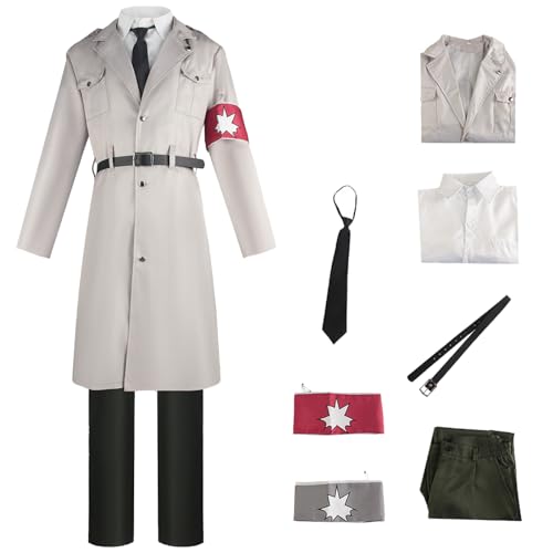 YEAJION Anime Attack On Titan Cosplay Kostüm AOT Season 4 Verkleidung Marley Offiziere Uniform Halloween Karneval Weihnachten Party Bühnenauftritt Kostüm für Erwachsene YEAJION Anime Attack On Titan Cosplay Kostüm AOT Season 4 Verkleidung Marley Offiziere Uniform Halloween Karneval Weihnachten Party Bühnenauftritt Kostüm für Erwachsene von YEAJION