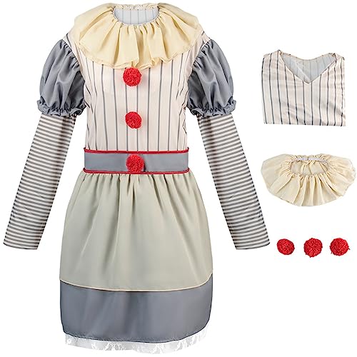 YEAJION Clown Kostüm Damen Cosplay IT Pennywise Clown Costume Halloween Nachtmörder Terror Scary Clown Outfits und Masken Verkleidung Karneval Geburtstag Maskerade Party Bekleidung für Erwachsene YEAJION Clown Kostüm Damen Cosplay IT Pennywise Clown Costume Halloween Nachtmörder Terror Scary Clown Outfits und Masken Verkleidung Karneval Geburtstag Maskerade Party Bekleidung für Erwachsene von YEAJION