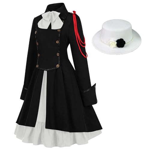 YEAJION Damen Gothic Steampunk Kleid mit Hut Mittelalter Kleid Renaissance Verkleiden Viktorianisch Vintage Kleid Halloween Karneval Party Cosplay Kostüm S-5XL von YEAJION