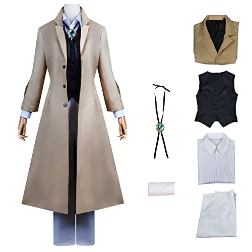 YEAJION Dazai Osamu Cosplay Kostüm Komplettes Set mit Perücke Anime Bungo Stray Dogs Cosplay Verkleidung Osamu Dazai Uniform Halloween Karneval Party Bühnenauftritt Kostüm Erwachsene YEAJION Dazai Osamu Cosplay Kostüm Komplettes Set mit Perücke Anime Bungo Stray Dogs Cosplay Verkleidung Osamu Dazai Uniform Halloween Karneval Party Bühnenauftritt Kostüm Erwachsene von YEAJION