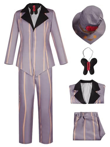 YEAJION Hazbin Hotel Sir Pentious Cosplay Kostüm Set mit Hut Anime Hazbin Hotel Verkleidung Sir Pentious Uniform Weihnachten Halloween Karneval Party Bühnenauftritt Kostüm für Erwachsene YEAJION Hazbin Hotel Sir Pentious Cosplay Kostüm Set mit Hut Anime Hazbin Hotel Verkleidung Sir Pentious Uniform Weihnachten Halloween Karneval Party Bühnenauftritt Kostüm für Erwachsene von YEAJION