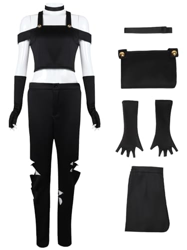 YEAJION Hazbin Hotel Vaggie Cosplay Kostüm Set Anime Hazbin Hotel Verkleidung Vaggie Uniform Weihnachten Halloween Karneval Party Bühnenauftritt Kostüm für Erwachsene von YEAJION