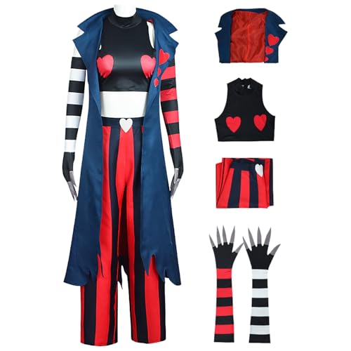 YEAJION Hazbin Hotel Velvet Cosplay Kostüm Set mit Kapuze Anime Hazbin Hotel Verkleidung 3 Vees Velvet Uniform Weihnachten Halloween Karneval Party Bühnenauftritt Kostüm für Erwachsene YEAJION Hazbin Hotel Velvet Cosplay Kostüm Set mit Kapuze Anime Hazbin Hotel Verkleidung 3 Vees Velvet Uniform Weihnachten Halloween Karneval Party Bühnenauftritt Kostüm für Erwachsene von YEAJION