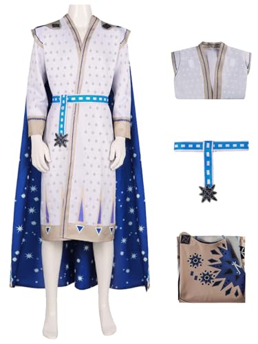YEAJION Herren King Magnifico Kostüm Dreiteiliger Anzug Wish Könige Verkleidung Magnifico Cosplay Kostüm Weihnachten Halloween Karneval Party Bühnenauftritt Kostüm für Erwachsene von YEAJION