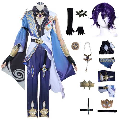 YEAJION Honkai Star Rail Dr Ratio Cosplay Kostüm Komplettes Set mit Perücke Star Rail Dr Ratio Cosplay Verkleidung Dr. Ratio Uniform Halloween Karneval Party Bühnenauftritt Kostüm Erwachsene von YEAJION