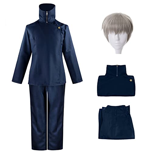YEAJION Erwachsene Anime- und Comic-Fans Kostüm: Inumaki Toge Cosplay Kostüm mit Perücke, Polyester, One Size, Reißverschluss, Blau, für Erwachsene, Karneval, Halloween, Comic Con, Cosplay-Party YEAJION Erwachsene Anime- und Comic-Fans Kostüm: Inumaki Toge Cosplay Kostüm mit Perücke, Polyester, One Size, Reißverschluss, Blau, für Erwachsene, Karneval, Halloween, Comic Con, Cosplay-Party von YEAJION