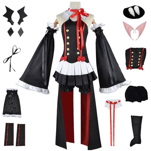 YEAJION Krul Tepes Cosplay Kostüm Komplettes Set mit Perücke Anime Seraph of the end Cosplay Krul Verkleidung Gothic Lolita Kleid Halloween Karneval Party Bühnenauftritt Kostüm Erwachsene von YEAJION