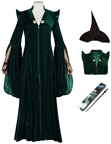 YEAJION Minerva McGonagall Kostüm Damen Cosplay Magie Schule Prinzipal Zauberer Uniform Umhang Hut 2 Stück Komplette Anzug für Erwachsene Halloween Karneval Geburtstag Party Costume und Zauberstäbe YEAJION Minerva McGonagall Kostüm Damen Cosplay Magie Schule Prinzipal Zauberer Uniform Umhang Hut 2 Stück Komplette Anzug für Erwachsene Halloween Karneval Geburtstag Party Costume und Zauberstäbe von YEAJION