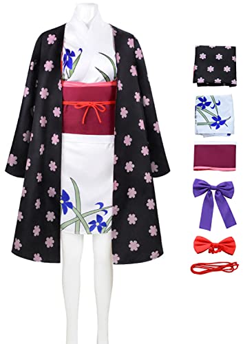 YEAJION Robin Kostüm Damen Cosplay Robin Anime Sexy Kimono Kleid und Zubehör für Erwachsene Verkleidung Halloween Karneval Maskerade Geburtstagsthema Party Anzug Höhe 158-182 cm von YEAJION