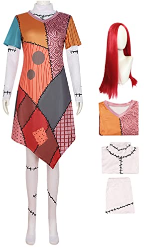 YEAJION Sally Kostüm Damen Cosplay Film Jack Skellington Skelett Braut Gedruckt Kleider Unterwäsche Anzug und Perücke für Erwachsener Verkleidung Halloween Party Weihnachtskarneval Höhe 150-180 cm YEAJION Sally Kostüm Damen Cosplay Film Jack Skellington Skelett Braut Gedruckt Kleider Unterwäsche Anzug und Perücke für Erwachsener Verkleidung Halloween Party Weihnachtskarneval Höhe 150-180 cm von YEAJION