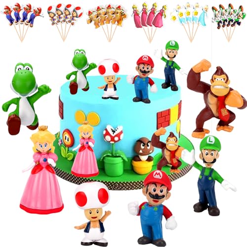 6 Stück Tortendeko Figuren 24 Stück Kuchen Deko Geburtstag Torten Deko Cartoon Cake topper für Kindergeburtstag, Baby Shower, Thema Feiern 6 Stück Tortendeko Figuren 24 Stück Kuchen Deko Geburtstag Torten Deko Cartoon Cake topper für Kindergeburtstag, Baby Shower, Thema Feiern von YEAMLTE