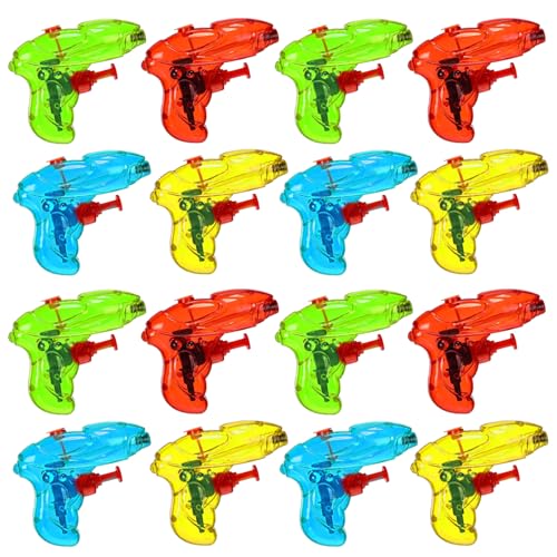 Mini Wasserpistolen, 16 PCS Wasserpistolen Für Kinder, Spritzpistolen Spielzeug Sommer Pool Strand, Mini Wasserpistole, Mini Water Blaster Spielzeug, für Kinder Poolparty-Spielzeug (transparent) von YEAMLTE