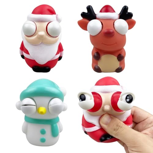 Squishy Weihnachten, 3 PCS Augen Drücken Spielzeug, Squeeze Toy Kinder, Weihnachtsthemen Squishy Toys, Squeeze Spielzeug Weihnachtsmann, Elch, Schneemann, Geschenke für Geburtstage, Partys (3PCS) von YEAMLTE