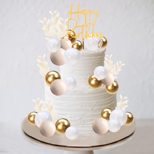 Tortendeko Kugeln, 50 PCS Kuchen Dekoration Kugel, Kugel Cake Topper, Mini Ballon Kuchen Topper, Happy Birthday Tortendeko, Boho Tortendeko Kugeln für Geburtstage, Hochzeiten, Festivals Tortendeko Kugeln, 50 PCS Kuchen Dekoration Kugel, Kugel Cake Topper, Mini Ballon Kuchen Topper, Happy Birthday Tortendeko, Boho Tortendeko Kugeln für Geburtstage, Hochzeiten, Festivals von YEAMLTE