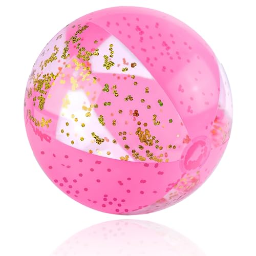 Wasserball Aufblasbar Groß, 20 Zoll Glitter Aufblasbarer Ball, Wasserbälle Kinder, Aufblasbare Glitter Wasserbälle, für Sommeraktivitäten im Freien, Wasserspiele, Schwimmbad-Strandparty (Goldstaub) Wasserball Aufblasbar Groß, 20 Zoll Glitter Aufblasbarer Ball, Wasserbälle Kinder, Aufblasbare Glitter Wasserbälle, für Sommeraktivitäten im Freien, Wasserspiele, Schwimmbad-Strandparty (Goldstaub) von YEAMLTE